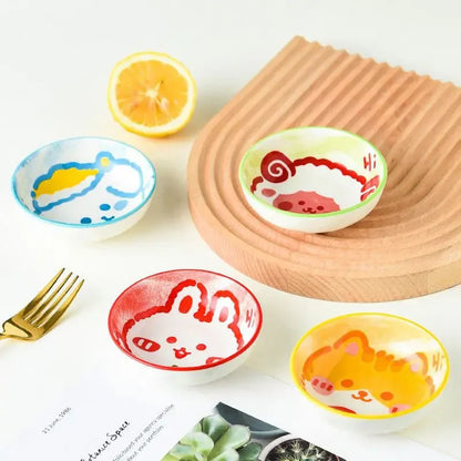 Small Animal Ceramic Butter Mustard Sushi Vinegar Soy Porcelain Dip Dishes Sauce Plates