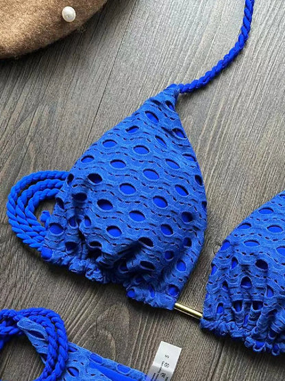 Sexy Blue Swimwear Solid Color Bikini Swimsuit Beach bikini Bathing suit