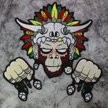 Cartoon Monkey Fist Embroidered Patch Appliques Iron on Patches Badge Clothes Sewing