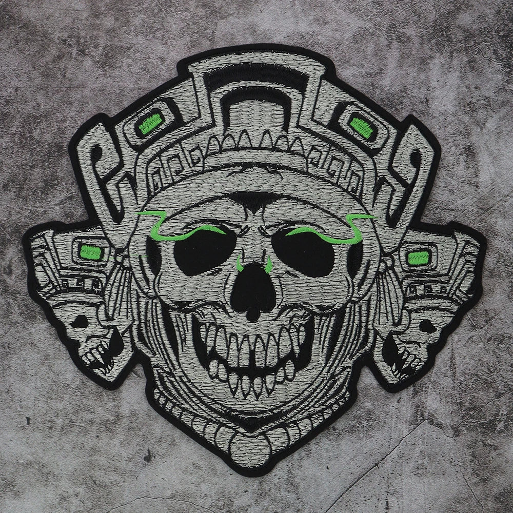 The scarf of the national flag Wearing Hat w/ Pentagram skull Embroidered Patch Appliques Iron on Patches Badge Clothes Sewing