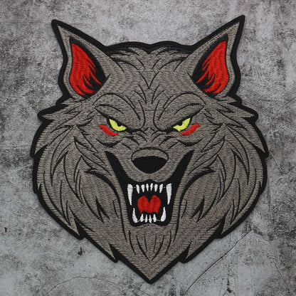 Large Size Biker Applique Fierce Tiger head Embroidery Patches Iron on for Clothes Animal Stickers Patch