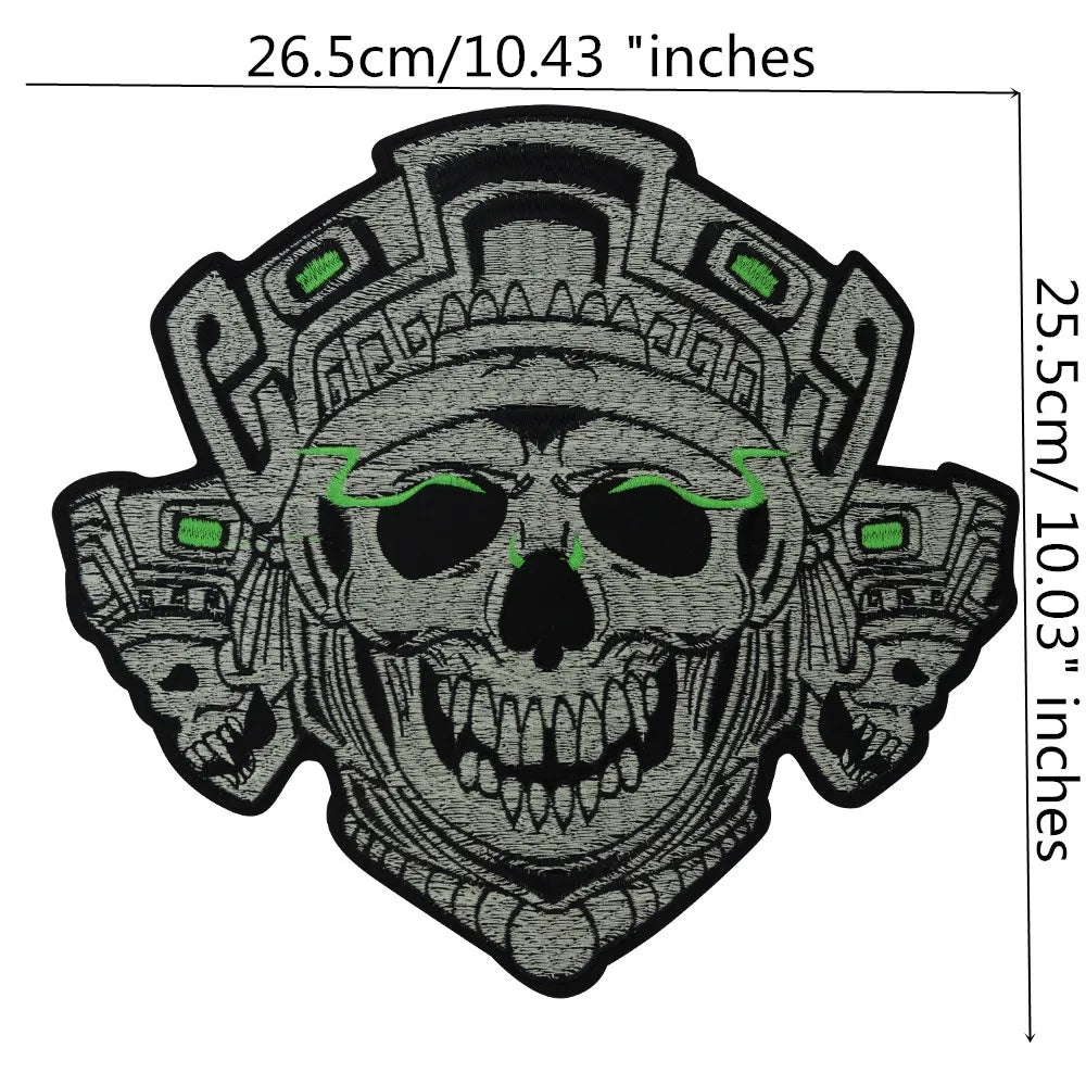 The scarf of the national flag Wearing Hat w/ Pentagram skull Embroidered Patch Appliques Iron on Patches Badge Clothes Sewing