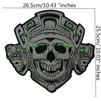 The scarf of the national flag Wearing Hat w/ Pentagram skull Embroidered Patch Appliques Iron on Patches Badge Clothes Sewing