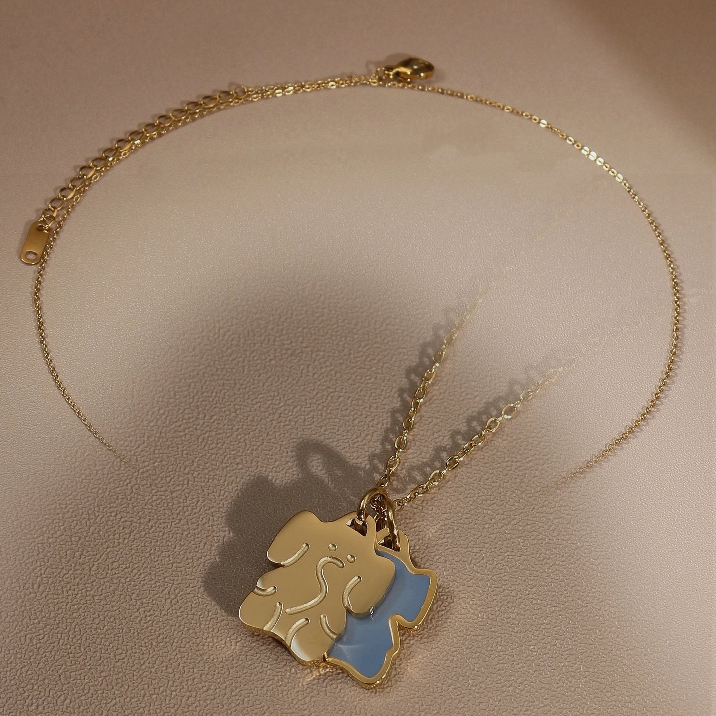 Women's Elephant Stainless Steel 18k Gold Plated Pendant Necklace