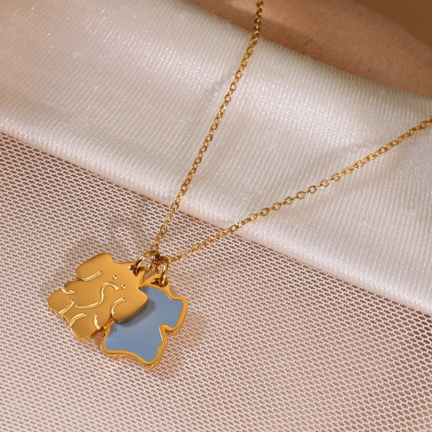 Women's Elephant Stainless Steel 18k Gold Plated Pendant Necklace