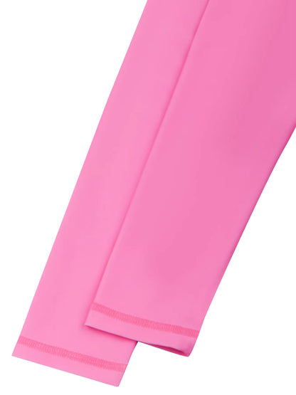 Girls Kids One Piece Long Sleeve Floral Print Bikini Cut Bottom Swimwear Beach Swim