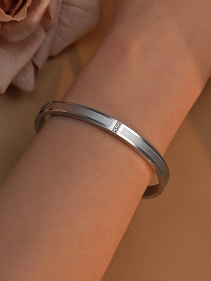 18K Plated Stainless Steel Zircon Fashion Women's Bracelet Bangles Gifts
