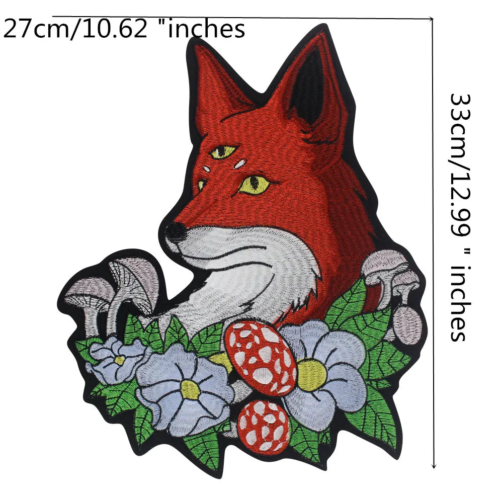 Embroidery Toad Crow Foxes Dog Animal Patch Appliques Iron on Patches Badge Clothes Sewing