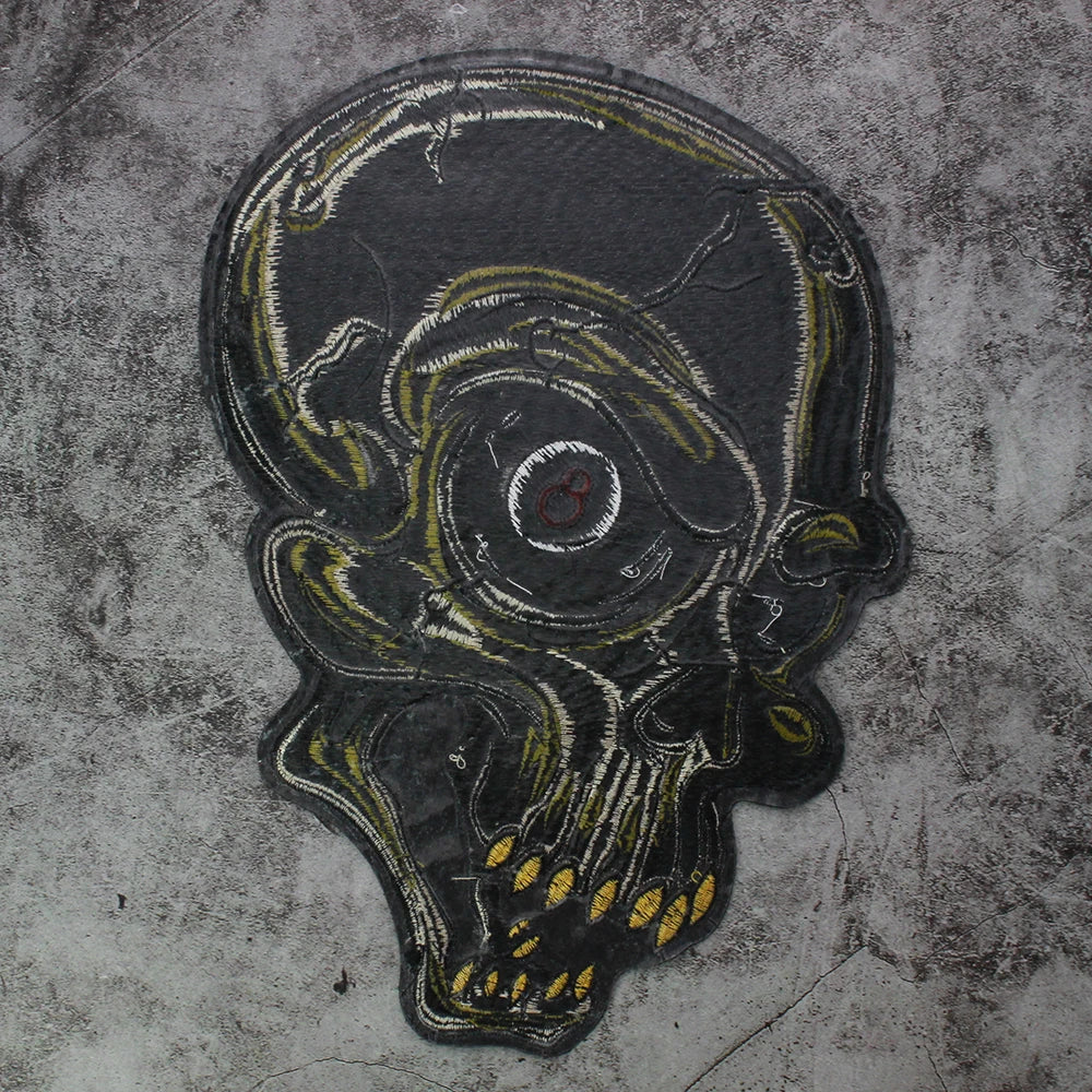 Dice Skull Patches Iron on Embroidered Patch for Clothes DIY Sewing Applique