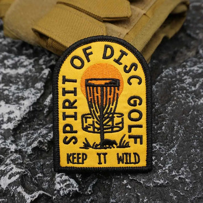 Spirit of Disc Golf Keep It Wild Embroidered Patch Iron-On Sewing Clothes Patches Applique