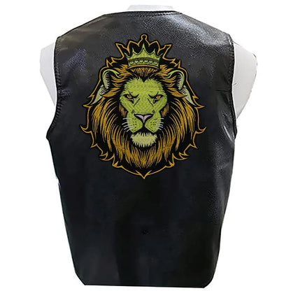 Embroidery Crown yellow Lion Biker Rock Patch Appliques Iron on Patches Badge Clothes Sewing