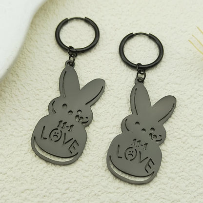Women Men Kpop Lil Peep Rabbit Sad Stainless Steel Chain Necklace Pendant