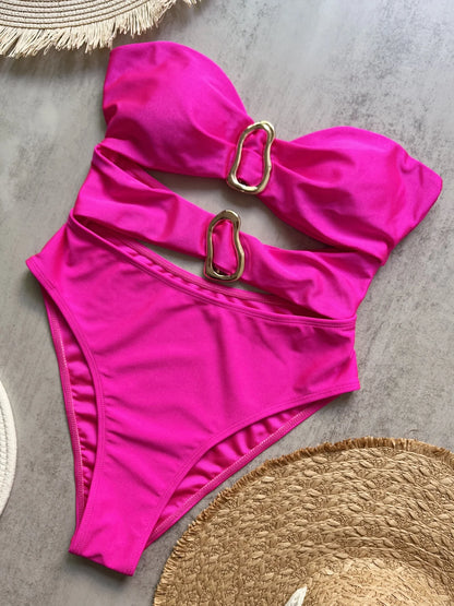 Oval One Piece Swimsuit Sexy Swimwear Women Swimsuit Hollow Out Monokini Bathing Suit