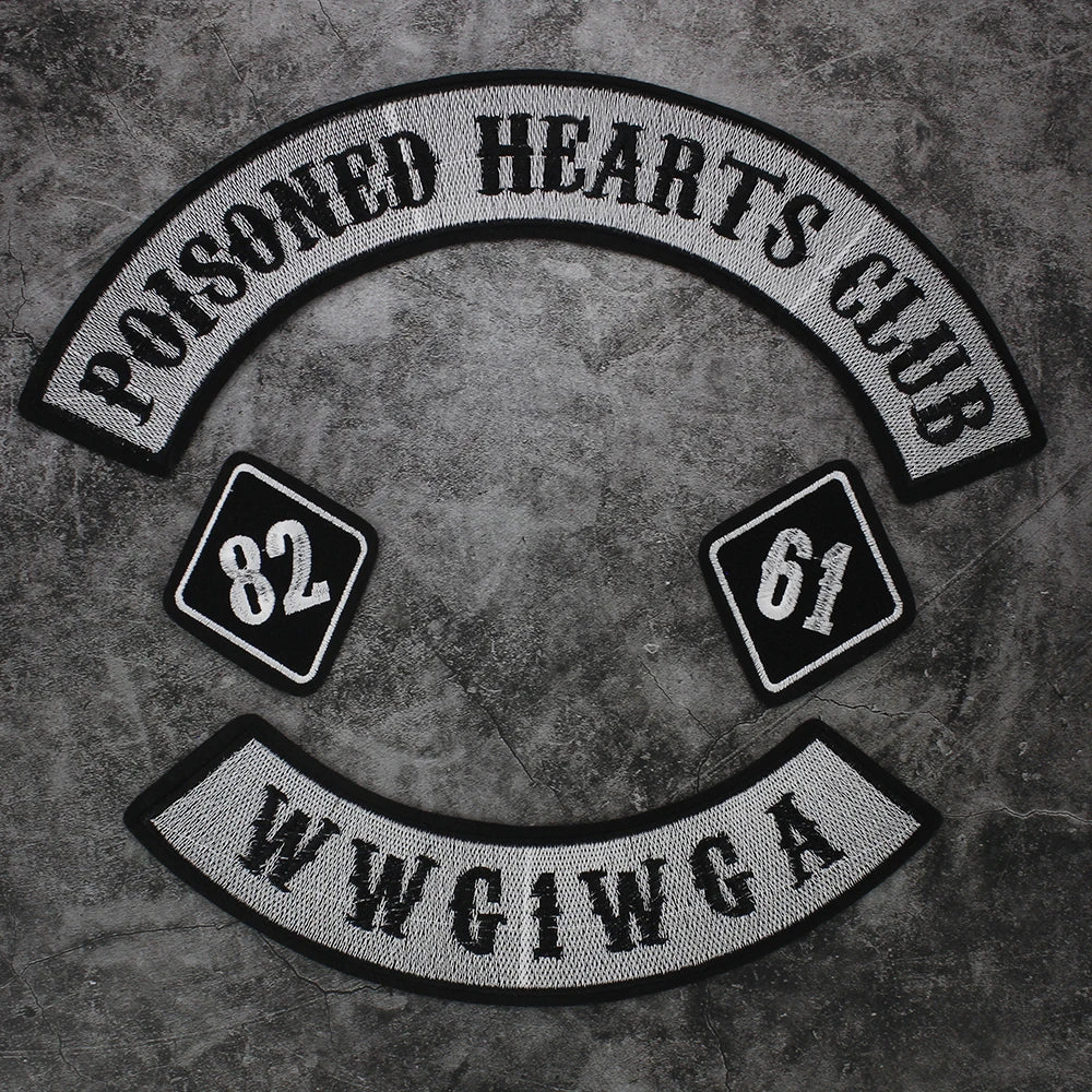 Embroidered Beauty Skull Poisoned Hearts Club Patch Appliques Iron on Patches Badge Clothes Sewing