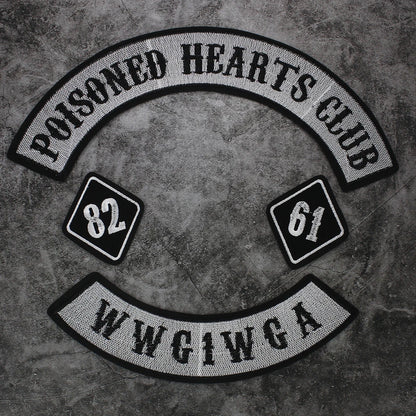 Embroidered Beauty Skull Poisoned Hearts Club Patch Appliques Iron on Patches Badge Clothes Sewing