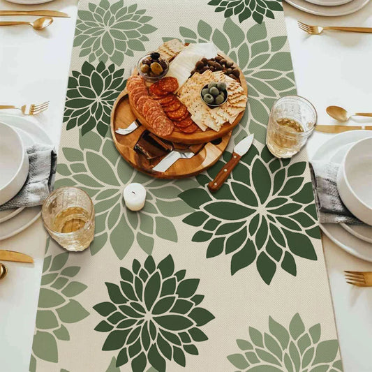 13x70 Inch Floral Geometric Bohemian Stylish Dahlia Table Runner Tablecloth Decor