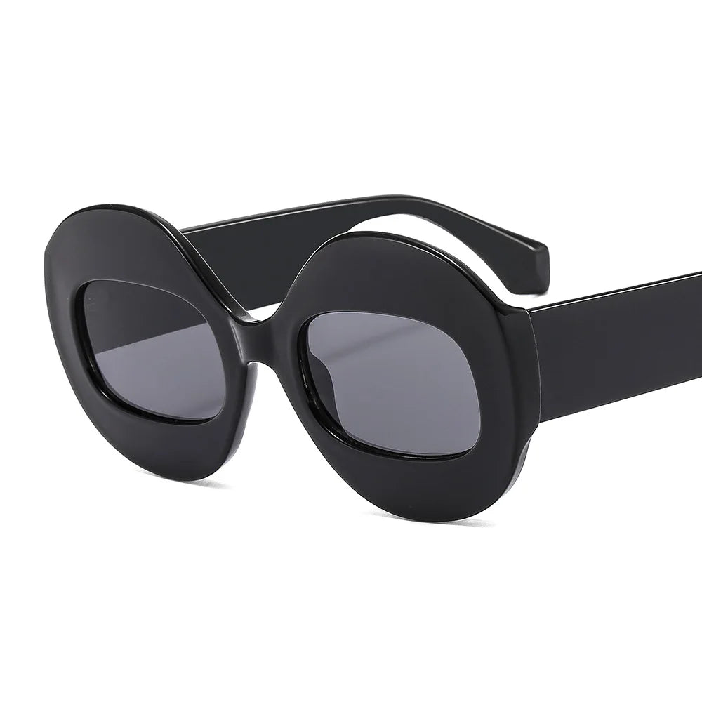 Men Women Retro Oval Clear Gradient Lens Shades UV400 Fashion Round Glasses Sunglasses