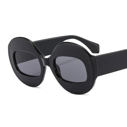 Men Women Retro Oval Clear Gradient Lens Shades UV400 Fashion Round Glasses Sunglasses