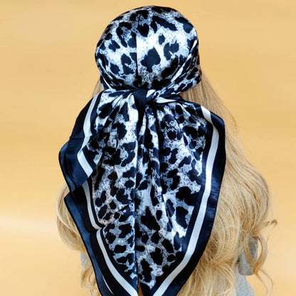 90cm Women Four Seasons Square Silk Satin Bandana Wrap Shawl Scarves Scarfs Spk3