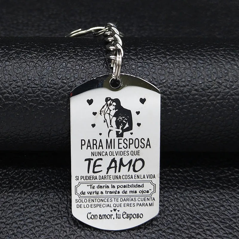 Men Women Fashion Stainless Steel for My Wife Love Keyring Keychain