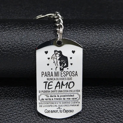 Men Women Fashion Stainless Steel for My Wife Love Keyring Keychain