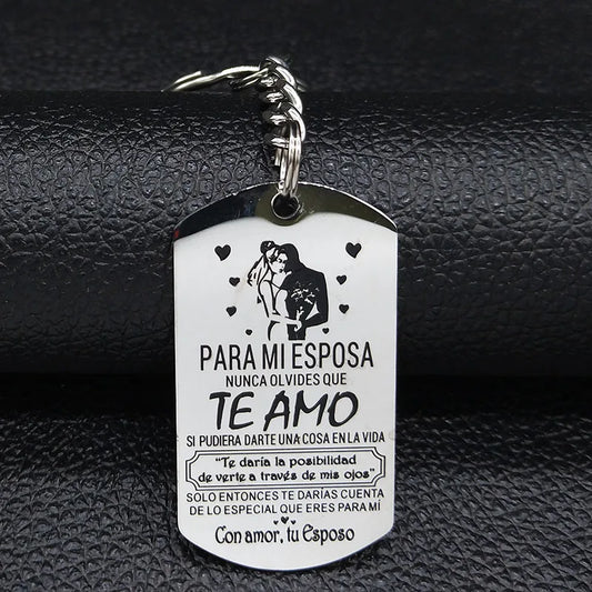 Men Women Fashion Stainless Steel for My Wife Love Keyring Keychain