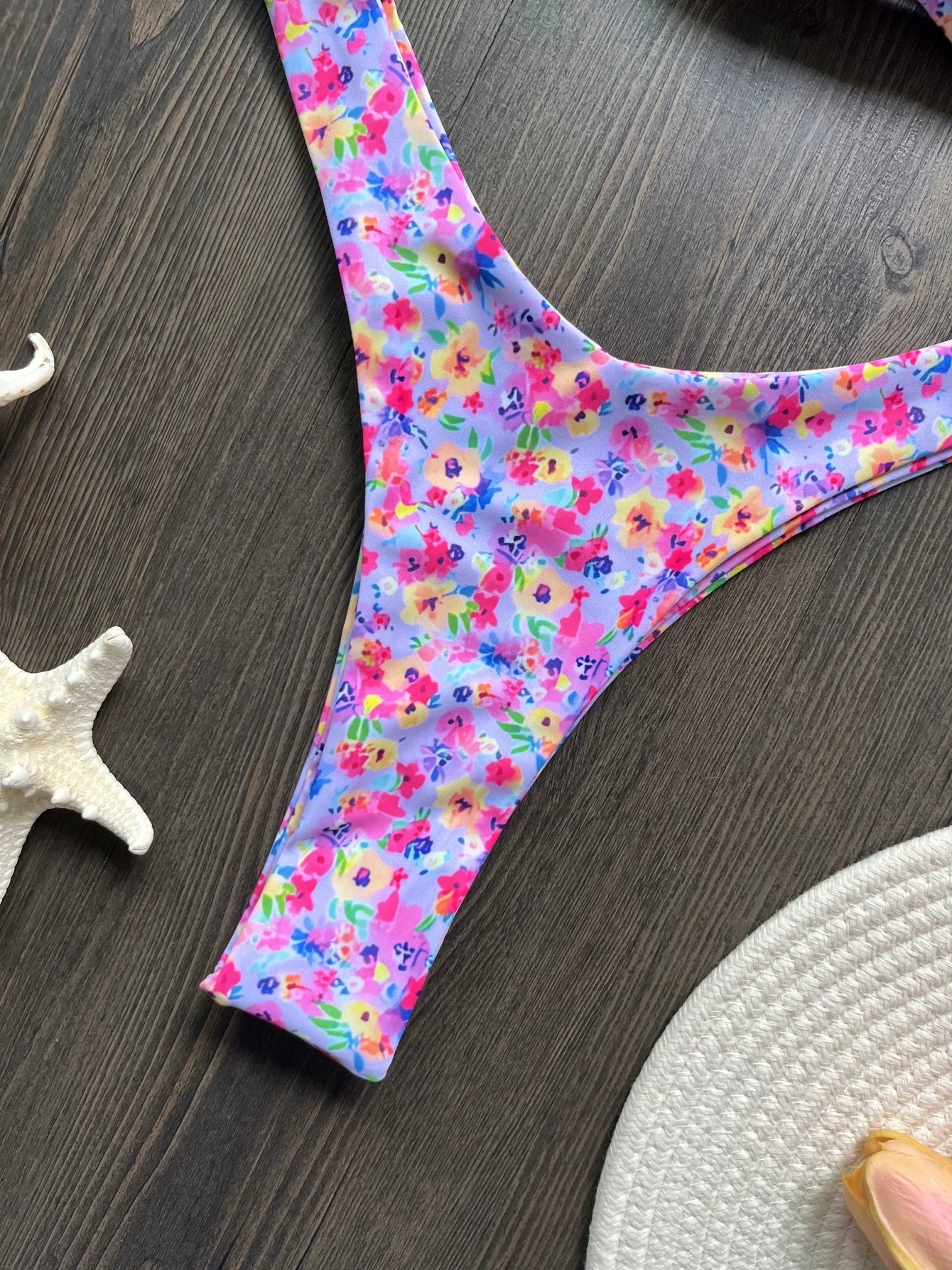 Sexy Colorful Floral Printed Bikini Swimsuit Two-pieces Bikini Bather Bathing Suit