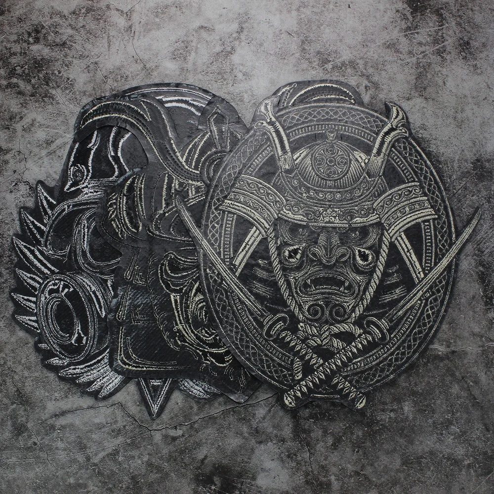 Fashion Helmet Skull Embroidered Patch Appliques Iron on Patches Badge Clothes Sewing