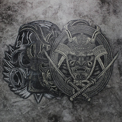 Fashion Helmet Skull Embroidered Patch Appliques Iron on Patches Badge Clothes Sewing