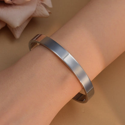 50MM Polished Women Fashionable 18K Gold Plated Stainless Steel Wedding Bangles