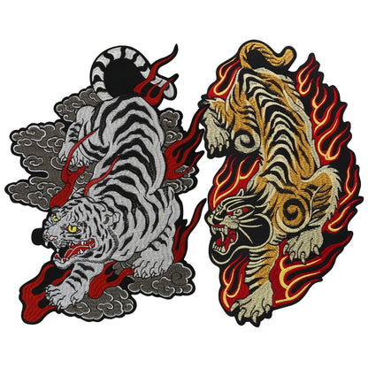 Golden Torch Leopard Embroidery Patch Appliques Iron on Patches Badge Clothes Sewing