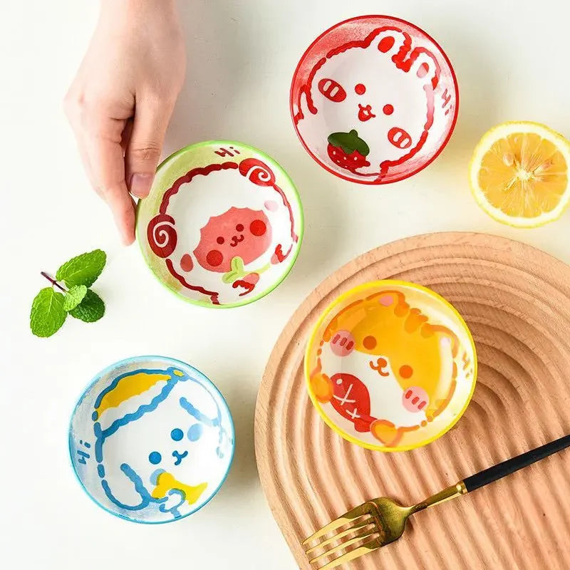 Small Animal Ceramic Butter Mustard Sushi Vinegar Soy Porcelain Dip Dishes Sauce Plates