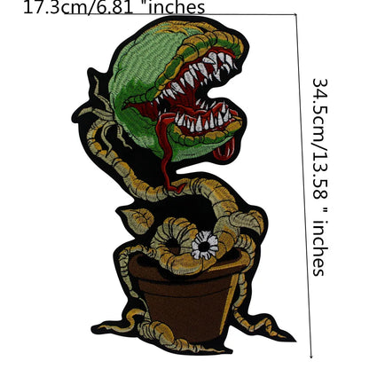 plant Cannibal flower Badges DIY Patc Iron on Embroidered  Applique Backpack Clothing