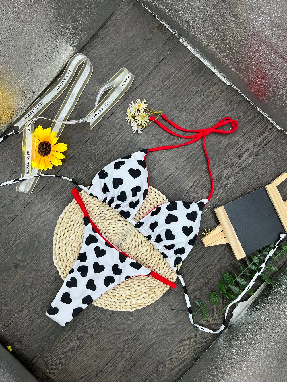 Women Bikini Print Swimsuit Push Up 2-piece Swimwear Thong Beachwear Bathing Suit