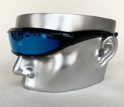 Men Mirrored Lens Costume Polarized Visor Laser UV400 Eyewear Sunglasses Glasses