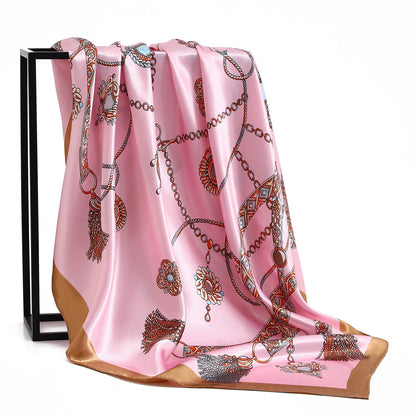 90*90cm Women Four Seasons Square Silk Satin Bandana Wrap Shawl Scarves Scarfs ggk7