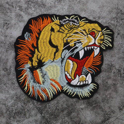 Embroidery letter Flower Tiger Head Patch Appliques Iron on Patches Badge Clothes Sewing