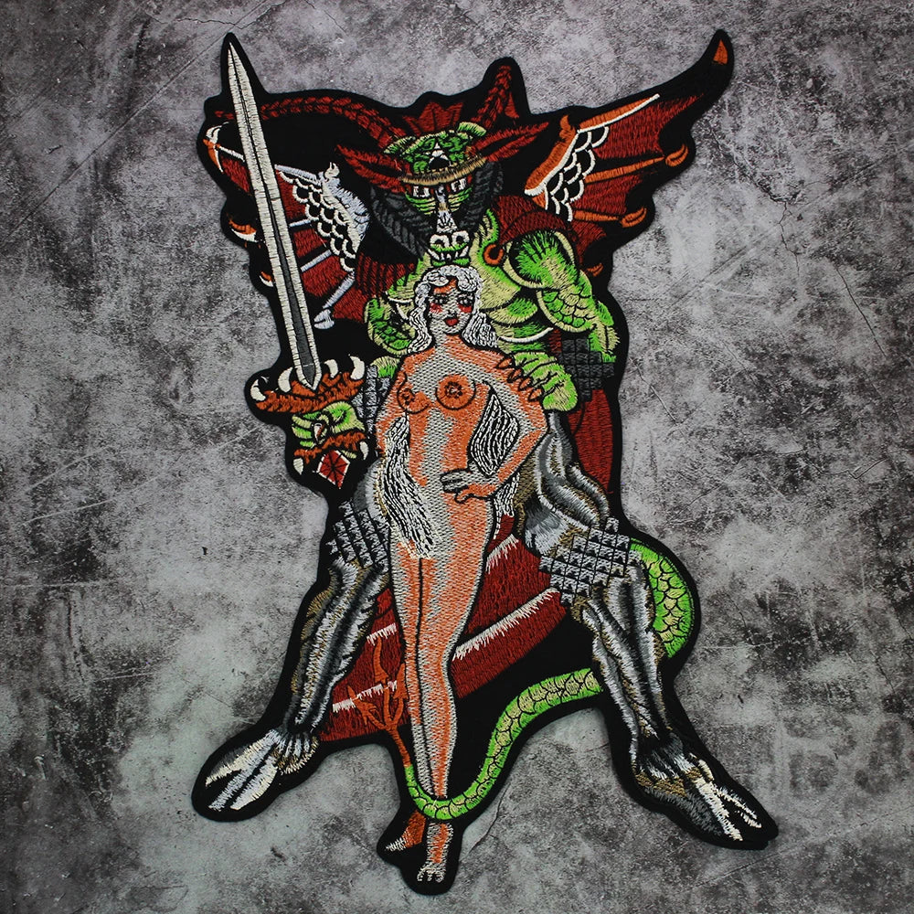 SEXY Women Dragons Patch Appliques Iron on Patches Badge Clothes Sewing