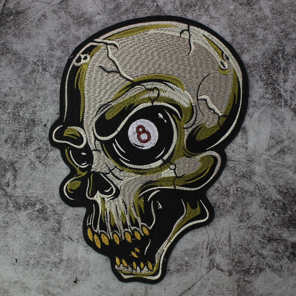 Dice Skull Patches Iron on Embroidered Patch for Clothes DIY Sewing Applique