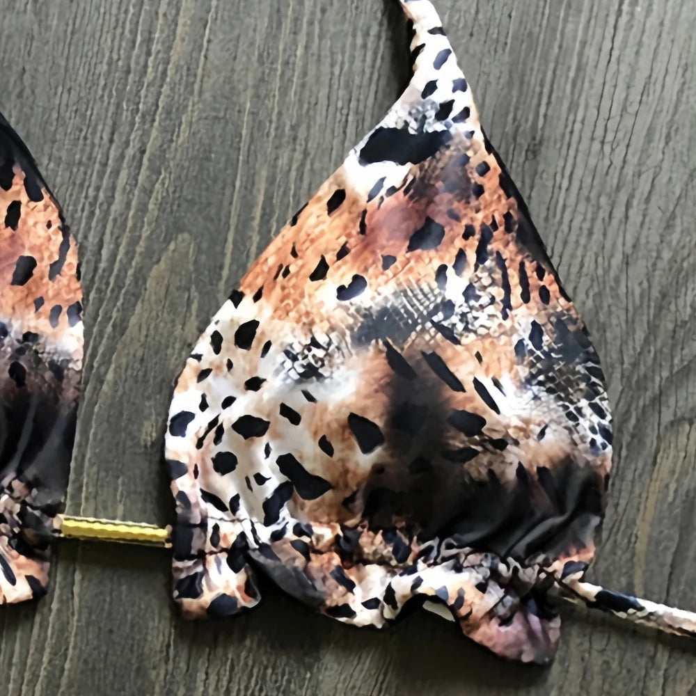 Women's bikini split print swimsuit Brazil 2-piece beach swimsuit Suit