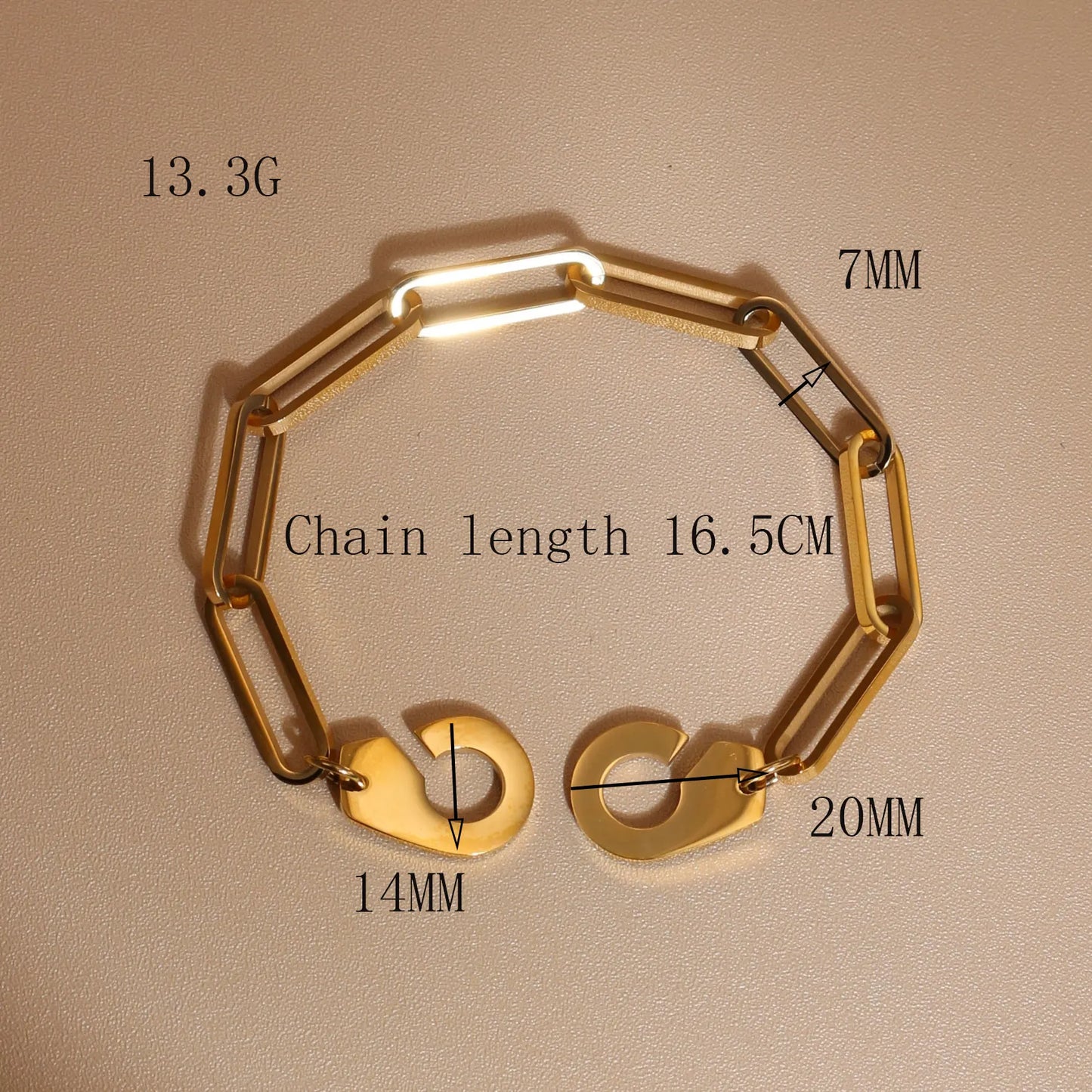 Women 18K Gold-Plated Stainless Steel Bead Open Bracelet Clasp Design Bangles Jewelry