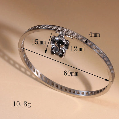 Small Elephant Hollow Stainless Steel 18K Gold Plated Bracelet Jewelry