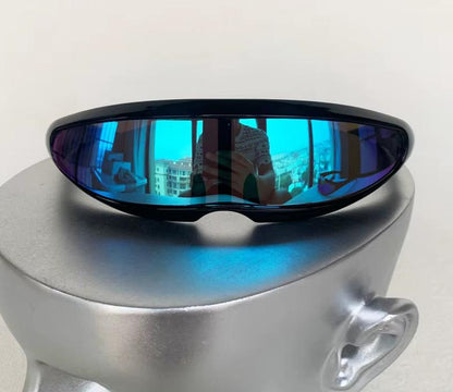 Men Mirrored Lens Costume Polarized Visor Laser UV400 Eyewear Sunglasses Glasses
