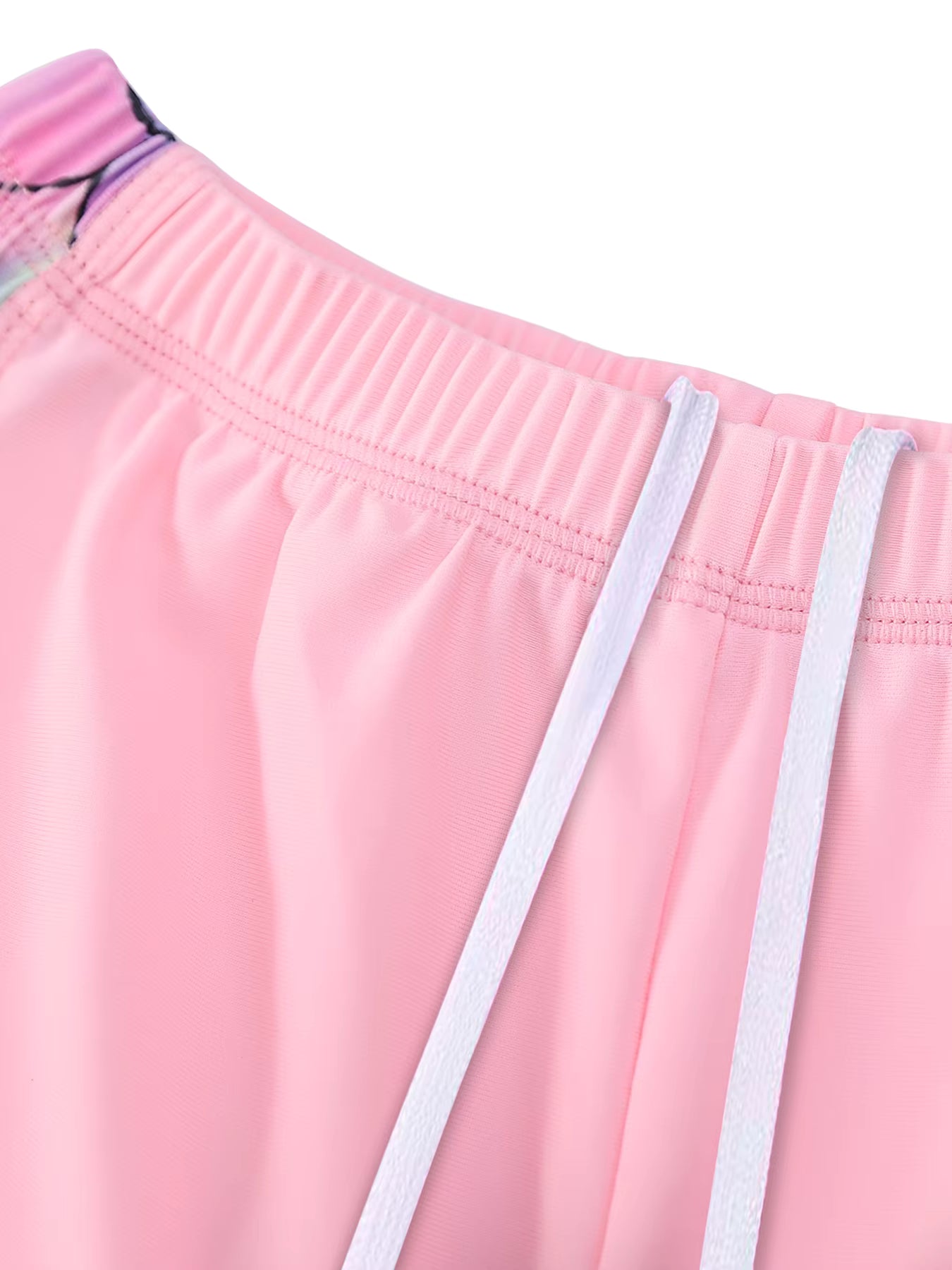 2pcs Kids Girls Short Sleeve Tops Swim Shorts Scale Print Patchwork Beach Bathing Swimwear