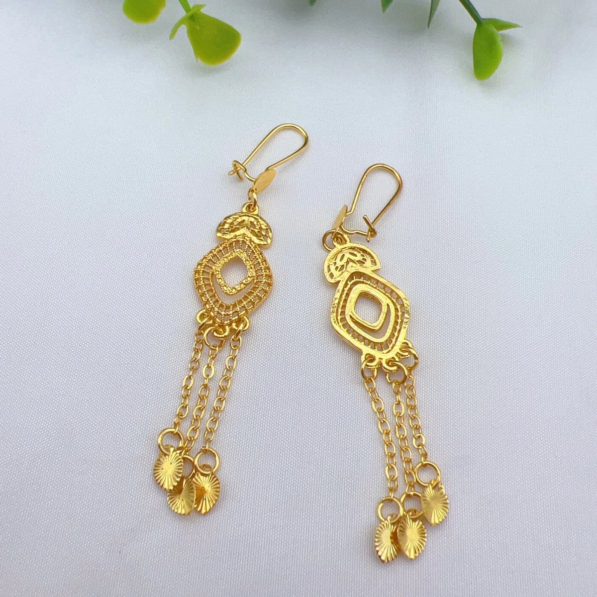 24K Gold Plated Women Wedding Dubai African Indian Brazilian Pendant Necklace Earrings