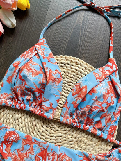 Sexy Print Bikini Bandage Women Swimsuit Two-piece Triangle Swimwear Bathing Brazilian Suit