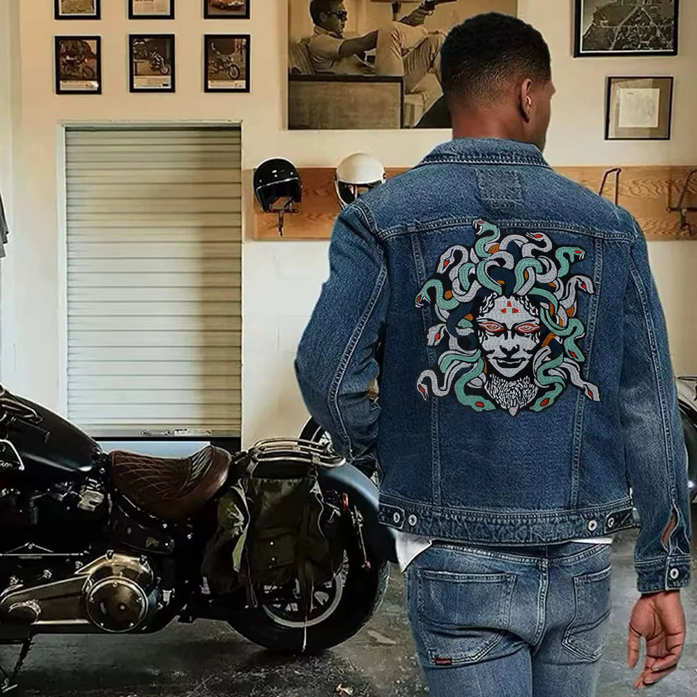 Dragon Hair Banshee Medusa All Embroidery Tactical Patch Appliques Iron on Patches Badge Clothes Sewing