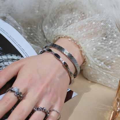 Exquisite Crystal Stainless Steel Women's Bracelet Bangles Gifts