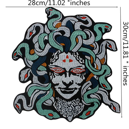 Dragon Hair Banshee Medusa All Embroidery Tactical Patch Appliques Iron on Patches Badge Clothes Sewing
