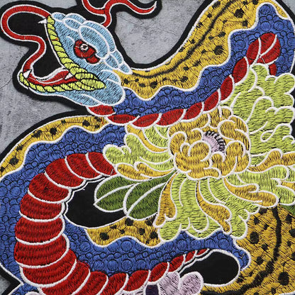 Colorful Python Embroidered Motorcycle Patch Appliques Iron on Patches Badge Clothes Sewing